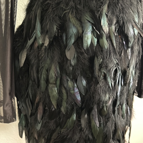 NWT BOOHOO Highneck Feather Skirt Mini Dress - Picture 9 of 12